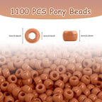 Pony Beads Bulk 1100 Pcs, Barrel Shaped, Hair Beads - Image 2