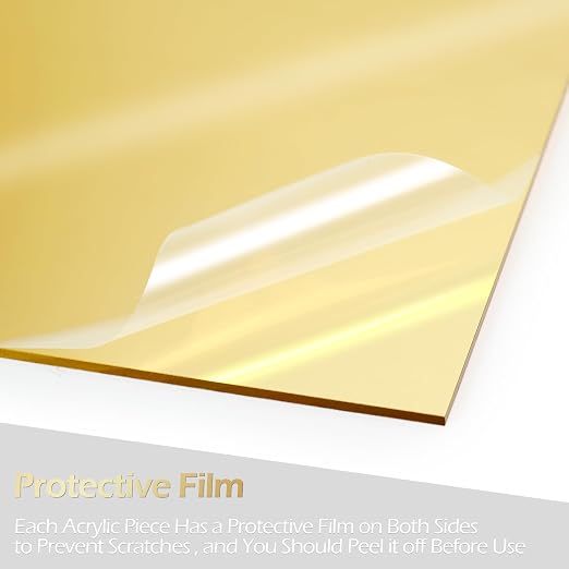 Gold Mirror Acrylic Sheets, 2 Pack 12" x 12" Square Acrylic Sheets 1/8" Thick - Image 4