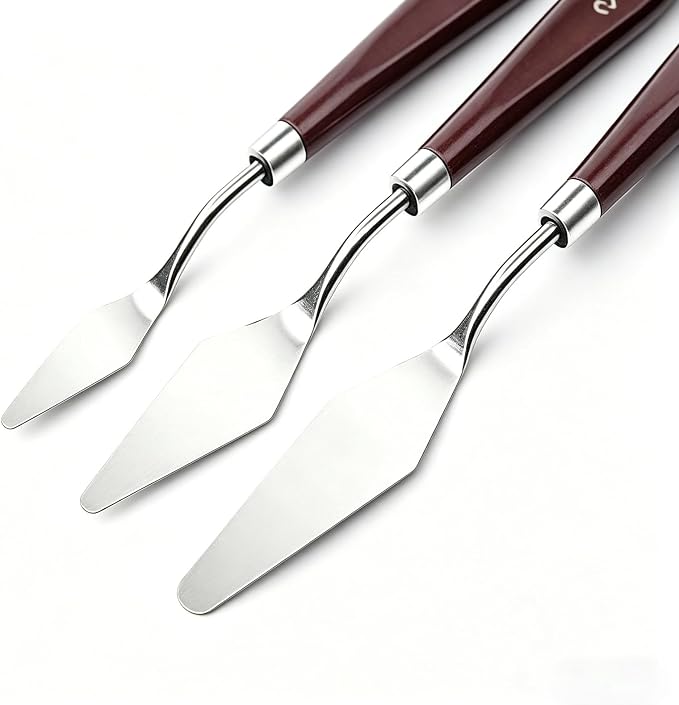 Palette Knife Set 5 Pcs Stainless Steel Painting Knives Wooden Handle | - Image 5