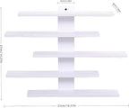 5-Tier Floating Wall Mounted Shelves, Wall Display Storage Shelf - Image 2