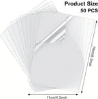 50Pcs Acetate Sheets for Crafts 6.30×4.33in Heat Resistant Clear Acetate Sheets - Image 2