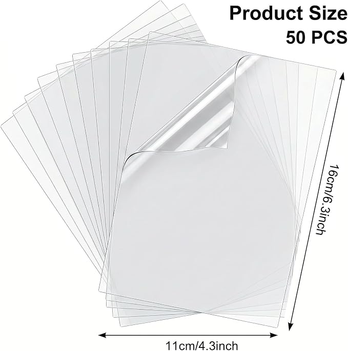 50Pcs Acetate Sheets for Crafts 6.30×4.33in Heat Resistant Clear Acetate Sheets - Image 2