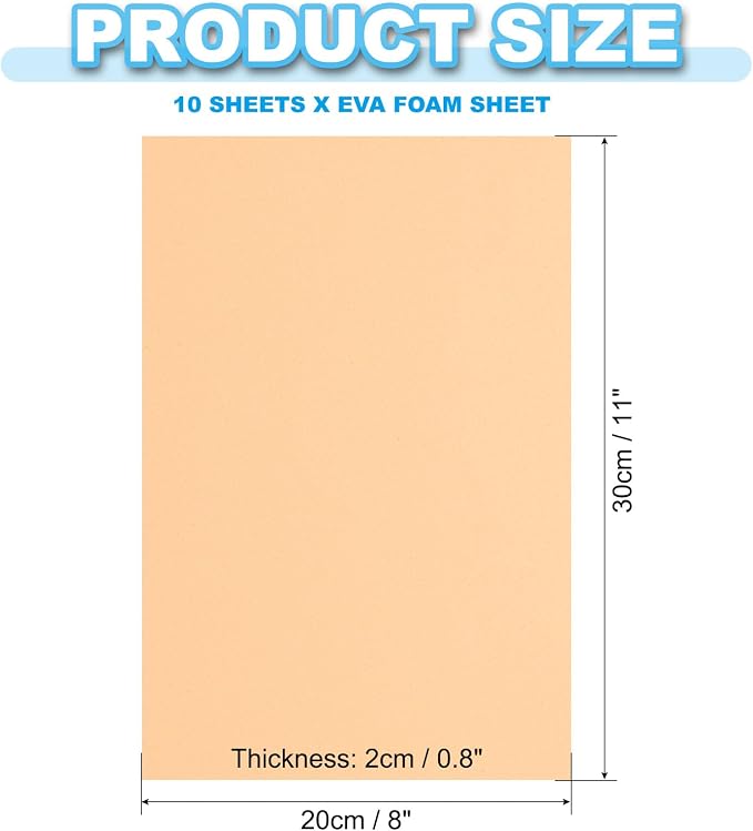 PATIKIL EVA Foam Sheet 10Pcs 12x8 Inch 2mm Thick Skin | Easy Cutting EVA Foam - Image 2