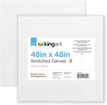 KINGART Stretched White Canvas Set – Square, 48x48 Inch, Triple Gesso Primed – by KINGART