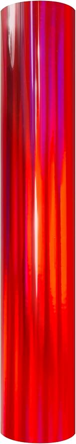 VViViD DECO65 Gloss Holographic Chrome Red Permanent Adhesive Craft Vinyl Roll - Image 3