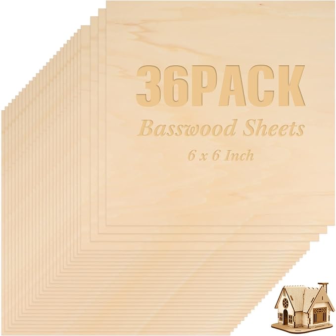 Riakrum Basswood Sheets Plywood Board Unfinished Wood Boards by Riakrum