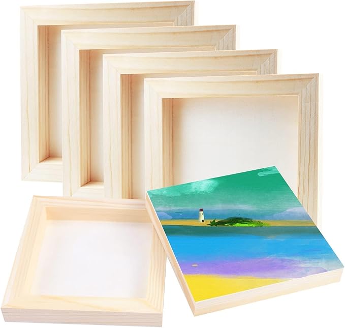 FSWCCK 10 Pack 6 x 6 inch Wood Panel Boards, Unfinished Wood Canvas Panels - Image 3