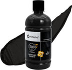 Artecho Mars Black Acrylic Paint 500ml / 17oz Large Bottle | Semi Glossy Finish by Artecho