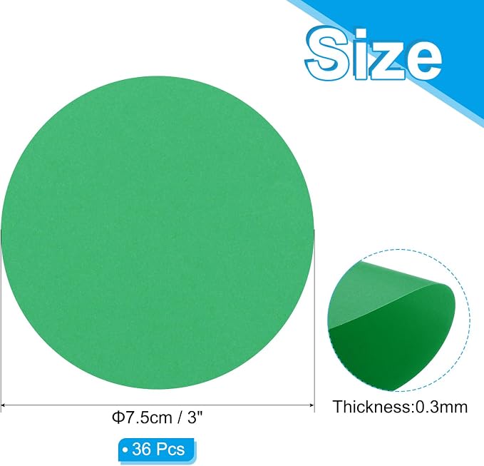 PATIKIL 3inch Circle Card Stock, Dark Green - Image 2