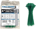 Kable Kontrol Green Zip Ties 4 Inch 100 Pcs, 18 Lbs Tensile Strength, by KABLEKONTROL%C2%AE