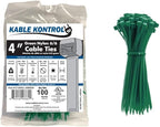 Kable Kontrol Green Zip Ties 4 Inch 100 Pcs, 18 Lbs Tensile Strength, by KABLEKONTROL%C2%AE