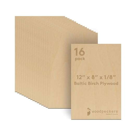Baltic Birch Plywood, 3 mm 1/8 Craft Wood, B/BB Grade Baltic Birch Sheets by Woodpeckers