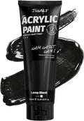 JusArt Black Acrylic Paint, 8.45oz/250ml Large Tube, Heavy Body Rich Pigment by JusArt%7CCreativeArtSupplies