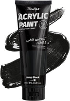 JusArt Black Acrylic Paint, 8.45oz/250ml Large Tube, Heavy Body Rich Pigment by JusArt%7CCreativeArtSupplies