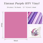 Tintnut Purple Heat Transfer Vinyl, 18 Sheets 12"x10" Iron on Vinyl | Purple - Image 2