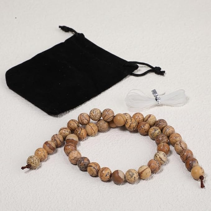 10mm Matte Picasso Jasper Bead, 15-Inch Matte Round Loose Stone Beads - Image 7