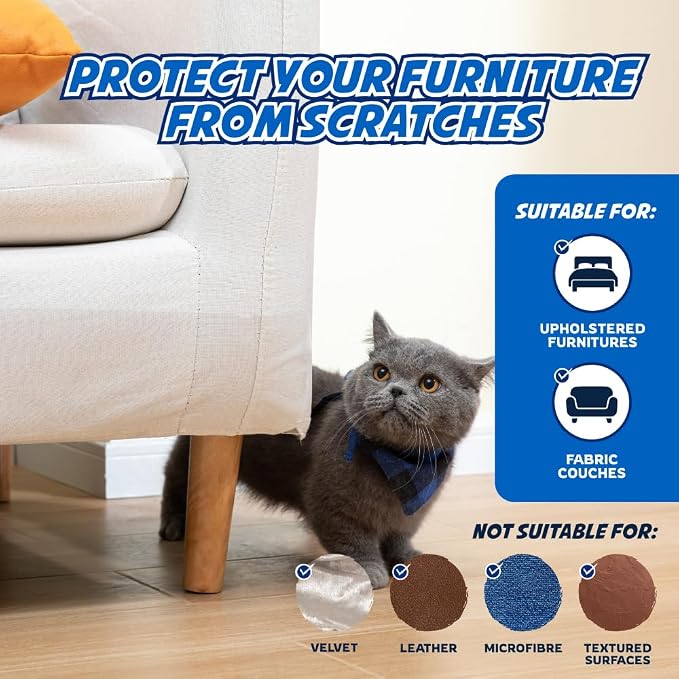 2 Rolls Cat Scratch Furniture Protector Tape – Double-Sided Sticky Training – - Image 5