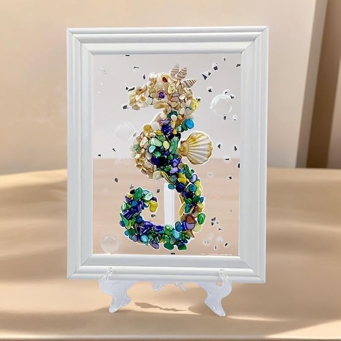 Sea Glass Art Kit, Mosaic Glass Photo Frame Set 9.5x7.5 Inch, Handcraft Style - Image 3