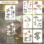 INFUNLY 6pcs Mushroom Wall Stencils - Image 2