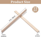 Wood Strips Trim Slats for Crafts, Square Wooden Dowels Wooden Sticks for Crafts - Image 3