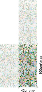 Foliage Pattern Decorative Window Film Privacy, Faux Stained Glass Window Cling - Image 2