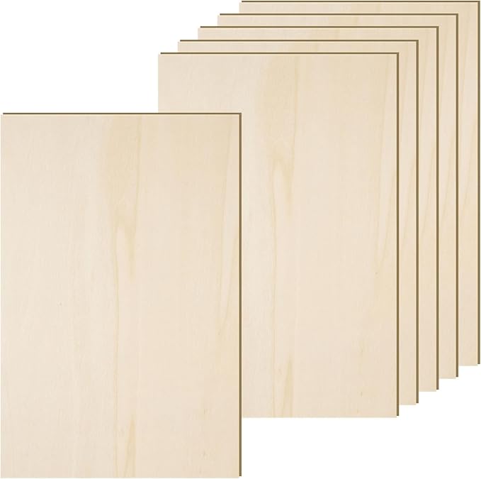 6 Pack 10.7 x 7 x 1/4 Inch-6mm Thick Basswood Sheets by AWIZOM