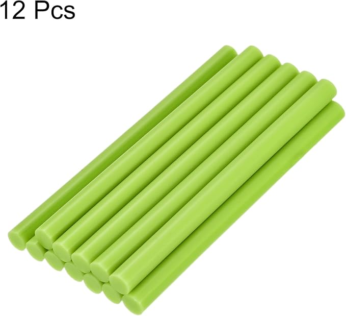 uxcell Mini Hot Glue Sticks for Glue Gun 11mm x 200mm Bright Green 12pcs - Image 3