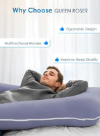 QUEEN ROSE Pregnancy Pillows, 60 Inch Cooling U Shaped Body Pillow - Image 7