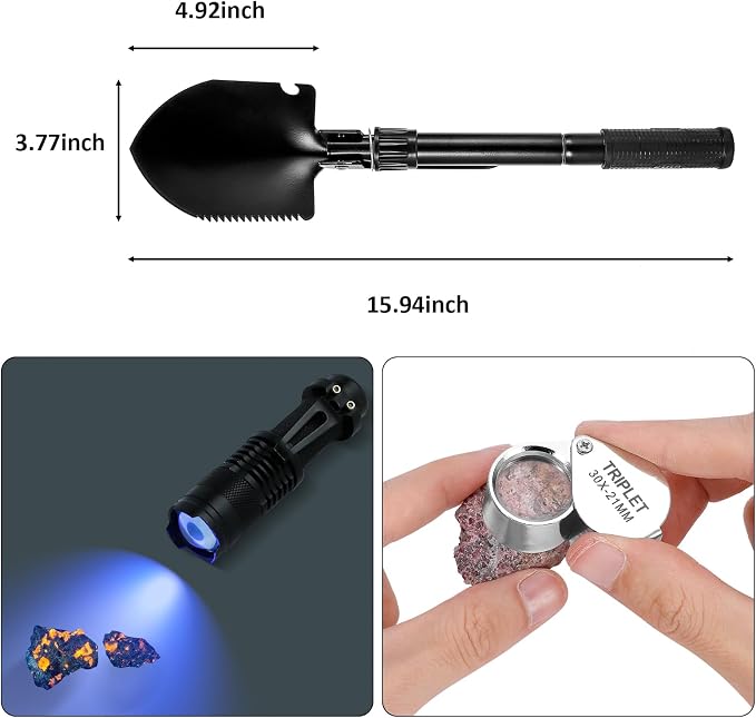 25 PCS Geology Rock Pick Equipment Kit, 28 oz. Rock Pick Hammer - Image 5