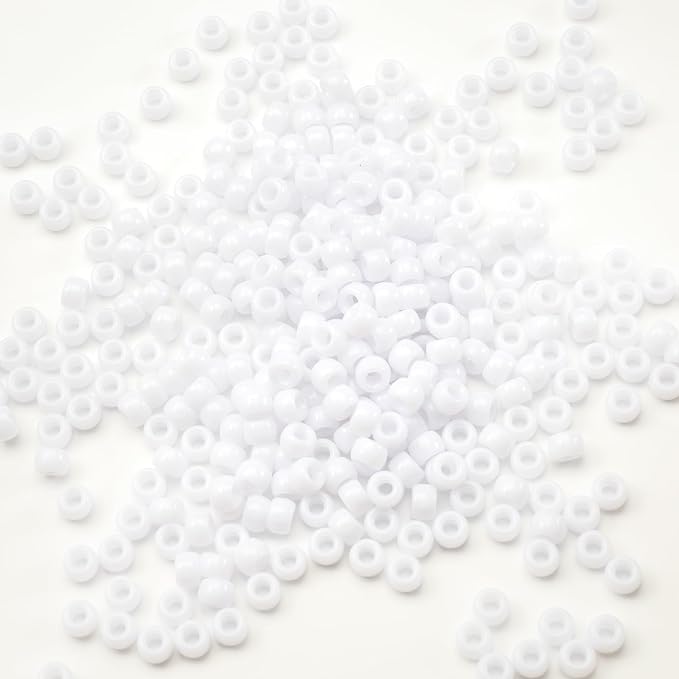 Gxueshan 1000 Pcs Acrylic White Pony Beads 6x9mm Bulk - Image 6