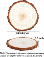 wohohoho 32pcs 3.2-3.6 inches Natural Wood Slices, Unfinished Craft Wood Kit - Image 3