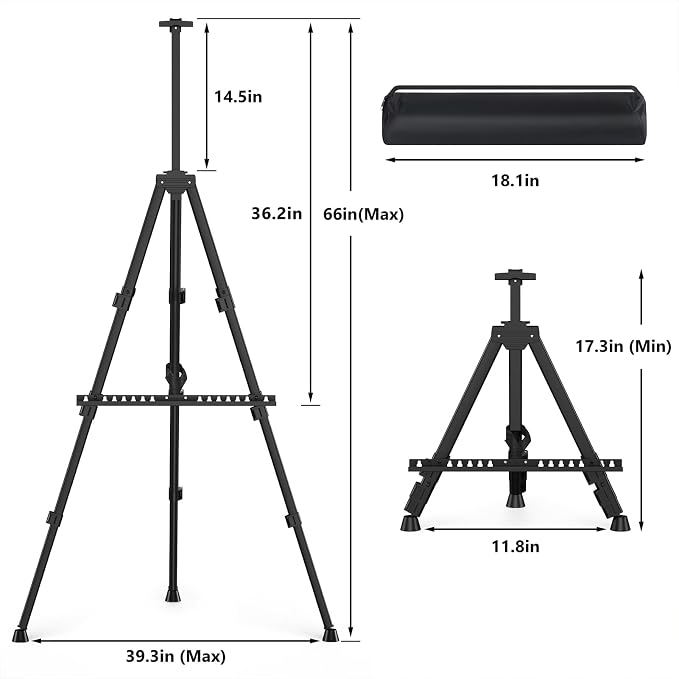 Easel Stand for Sign, Hemndic 66" Easels Stand for Painting Heavy Duty - Image 2
