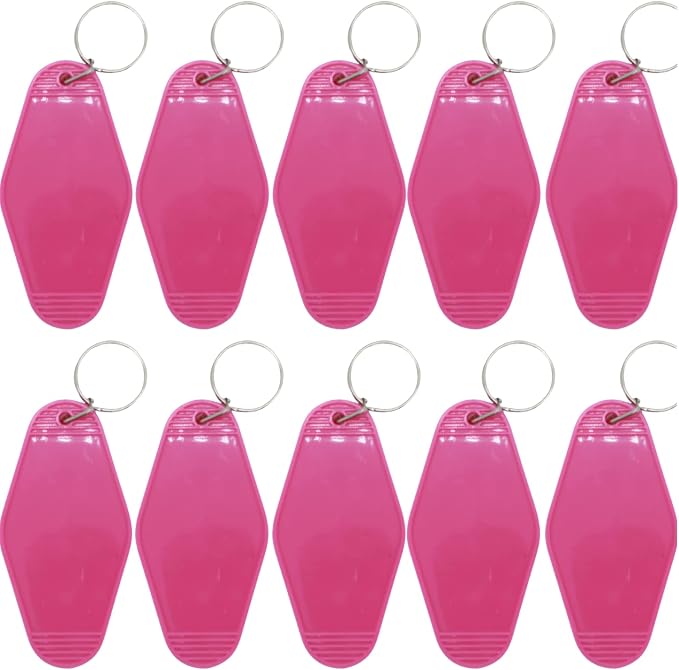 10pcs Blank Hotel Keychains Bulk Vintage Motel Keychain Vinyl HTV printing by Nwsrayu