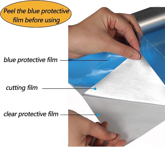 FUNKAKA Heat Transfer Vinyl Shiny Silver HTV Rolls - Image 3