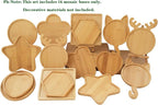 CHICSHIS 16 Pack Large Wooden Mosaic Bases – Assorted Shapes DIY Coaster Blanks - Image 2
