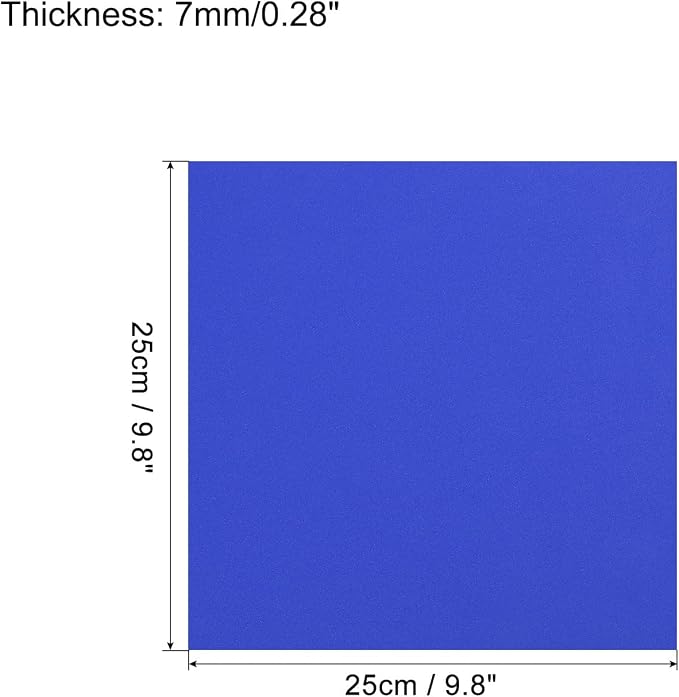 MECCANIXITY EVA Foam Sheets Blue 9.8 Inch x 9.8 Inch 7mm Thick Crafts Foam - Image 2
