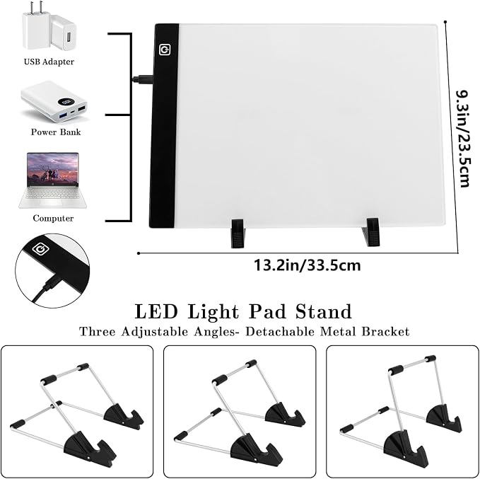 Ratukall 183PCS A4 Diamond Painting Light Pad Kit, Light Board - Image 2