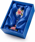 Simcat Handmade Painted Enamel Flower Glass Wine Glasses Transparent Refined by Simcat