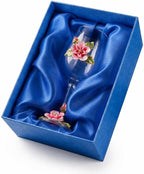 Simcat Handmade Painted Enamel Flower Glass Wine Glasses Transparent Refined by Simcat