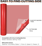 HTVRONT Red Permanent Vinyl, Glossy Red Adhesive Vinyl Roll | - Image 6