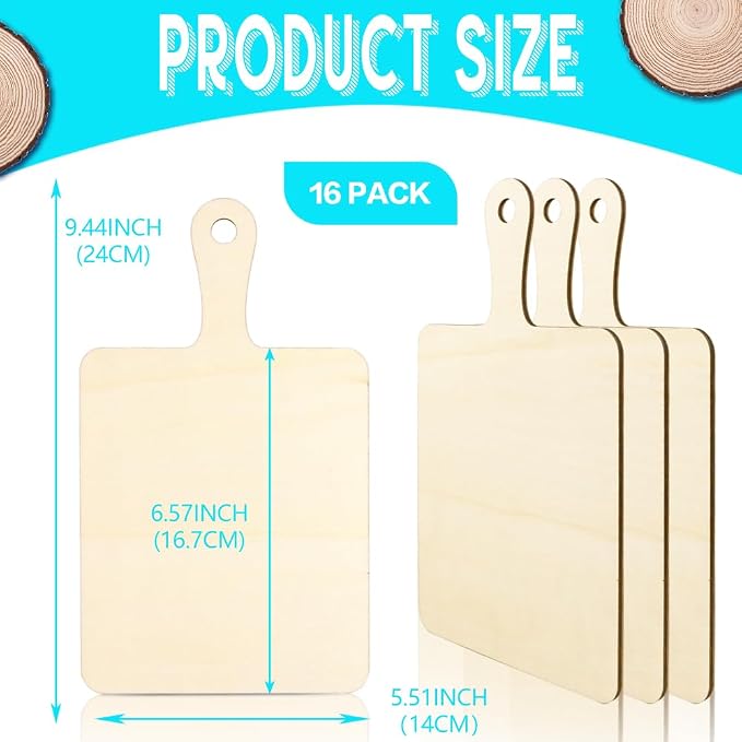 Vmiapxo 16 Pcs Unfinished Wooden Cutting Boards - Image 2