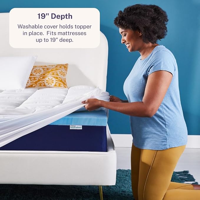 Sleep Innovations Dual Layer 4 Inch Memory Foam Mattress Topper, King Size - Image 5