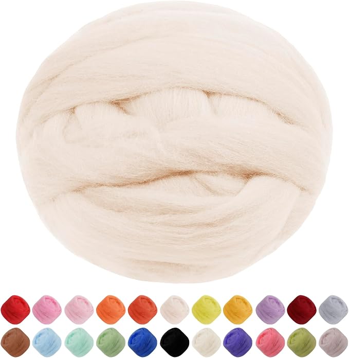 JeogYong Needle Felting Wool, 3.53oz Wool Roving Chunky Wool Yarn, Wet Felting by JeogYong