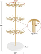 Mkono Bracelet Holder Gold Metal Rotating Bracelet Display Stand 3 Tier Jewelry - Image 6