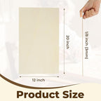 24 Pack Basswood Plywood Sheets 12"x20"x1/8", Basswood - Image 2