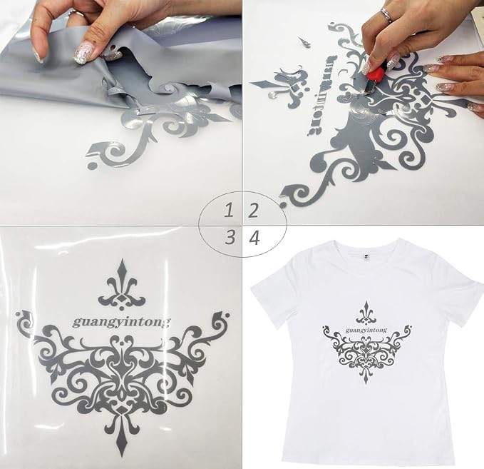 guangyintong Heat Transfer Vinyl Silver HTV Rolls, Matte Surface PVC Material - Image 4