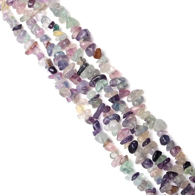 LAIDANLA Fluorite 400pcs Natural Chip Stone Beads 5-8mm Healing Crystal - Image 2