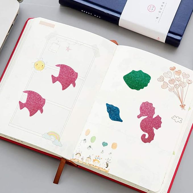 TTSAM Glitter Colorful Sea Animals Shapes Foam Stickers Self Adhesive Craft - Image 2