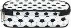 Soccer Skin Pencil Pouch Case for Boys Teen Girls Women Black and White | Large - Image 5