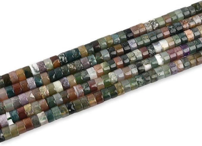 150pcs 4x2mm Natural Indian Agate Heishi Disc Rondelle Spacer Semi Precious by LIFAVOVY